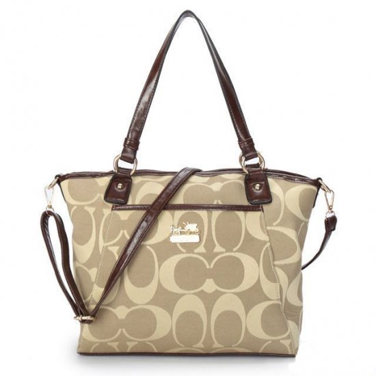 Coach Logo Monogram Medium Khaki Totes BKB | Women